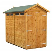 Power 8x4 Apex Secure Garden Shed - Double Door